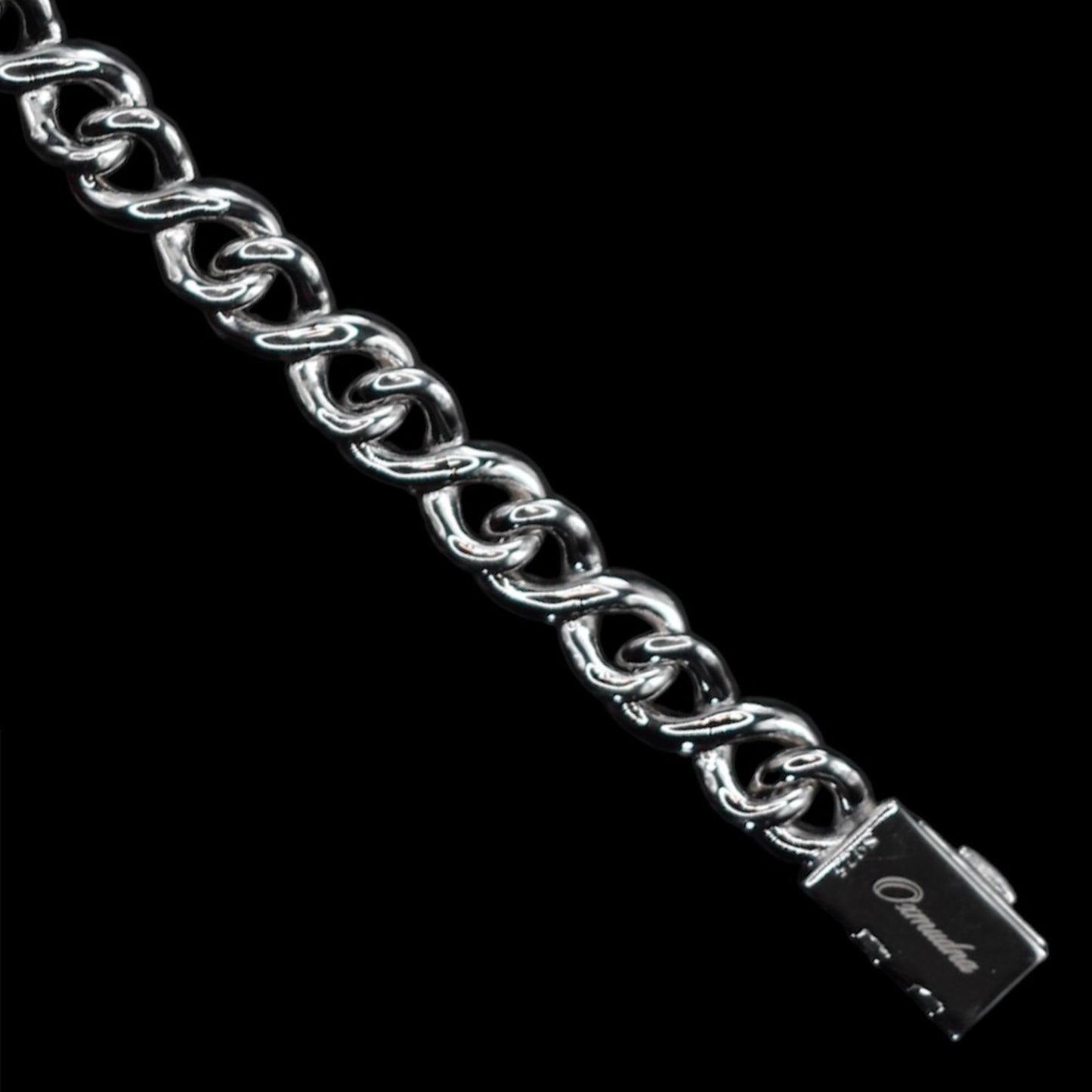 MOISSANITE Infinity Link Bracelet 925 Sterling Silver 10mm (Bubble)