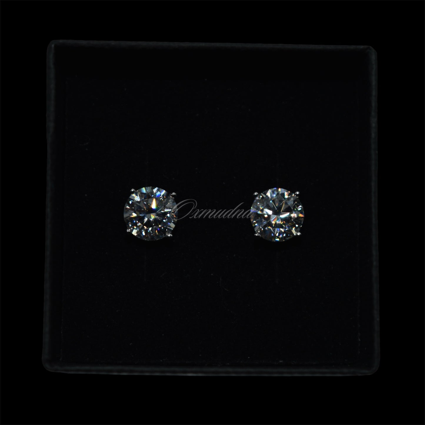 Real Moissanite Stud Earrings 925 Silver Mens Ladies 4CT TW 8MM